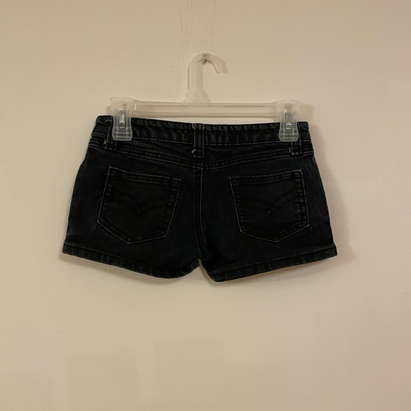 Size 0 black low waisted jean shorts - Picture 2 of 2